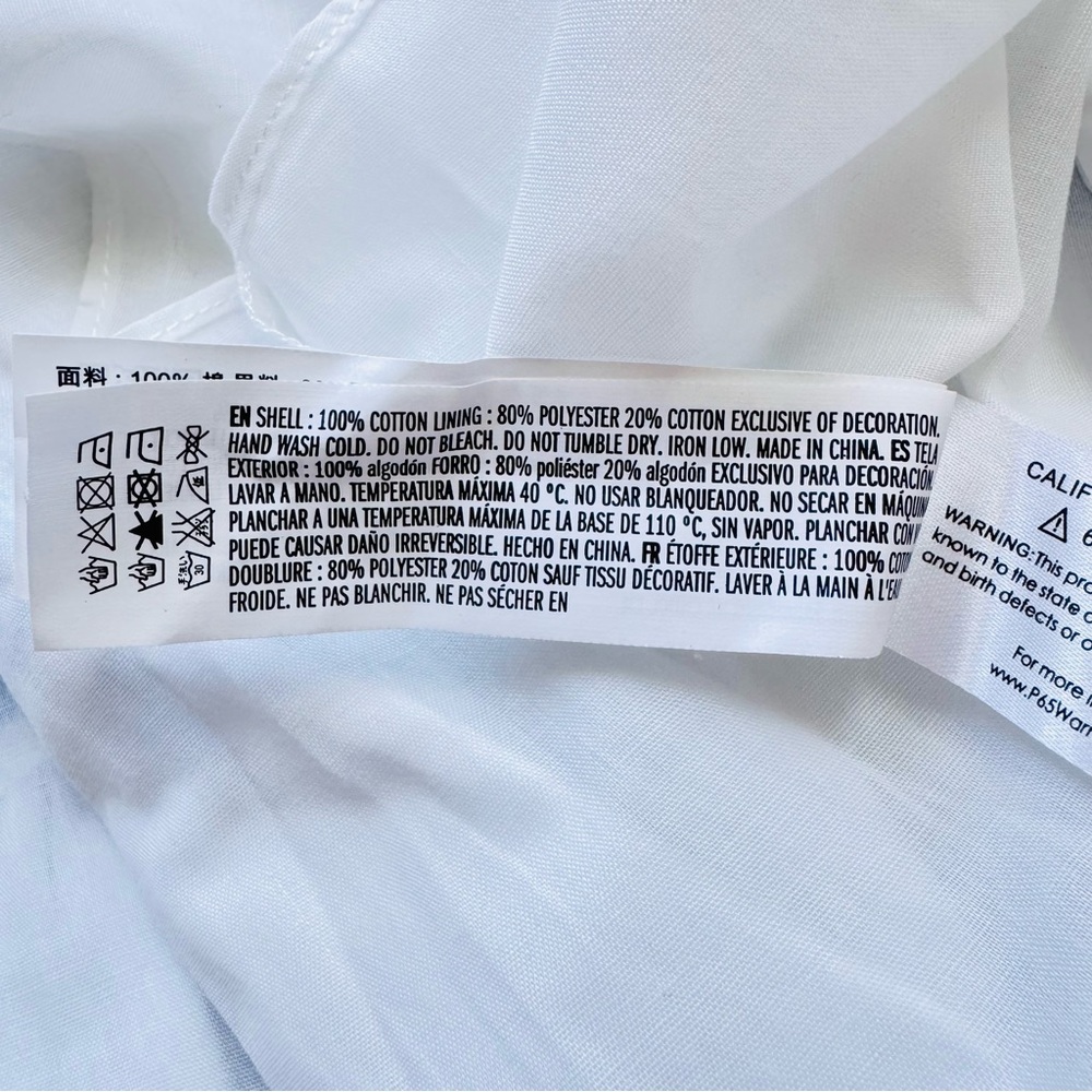 English Factory Cayce Embroidered Cotton Midi Dress Ivory Blue Tiered NWT Large - Picture 9 of 10